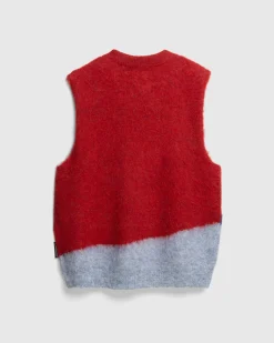 Highsnobiety HS05 Alpaca Abstract Sweater Vest Red/Blue- Knitwear