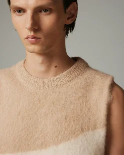 Highsnobiety HS05 Alpaca Abstract Sweater Vest Beige/Brown- Knitwear
