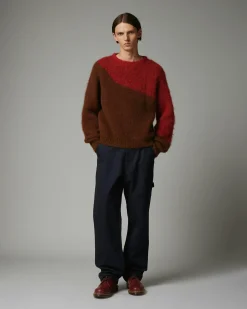Highsnobiety HS05 Alpaca Abstract Wave Sweater Brown/Red- Knitwear