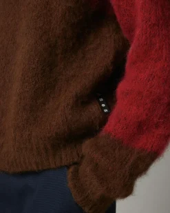 Highsnobiety HS05 Alpaca Abstract Wave Sweater Brown/Red- Knitwear