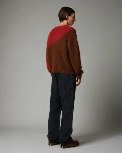 Highsnobiety HS05 Alpaca Abstract Wave Sweater Brown/Red- Knitwear