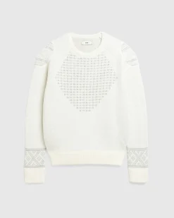 GmbH Alpaca Wool Blend Knit Jumper Off White/Grey- Knitwear