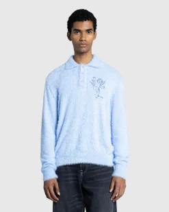 Rassvet ANGEL MOHAIR POLO KNIT LIGHT BLUE- Tops