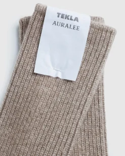 Tekla Baby Cashmere Night Socks Natural Brown- Socks