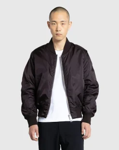 Meta Campania Collective Bastien Nylon Cropped Bomber Dark Chocolate Brown- Outerwear