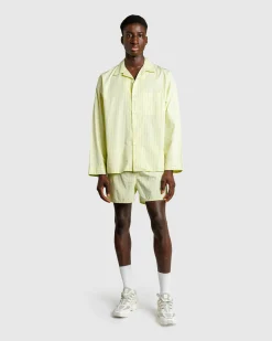 Tekla Boxer Shorts Light Moss Stripes- Underwear And Loungewear