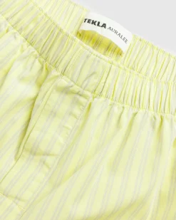 Tekla Boxer Shorts Light Moss Stripes- Underwear And Loungewear