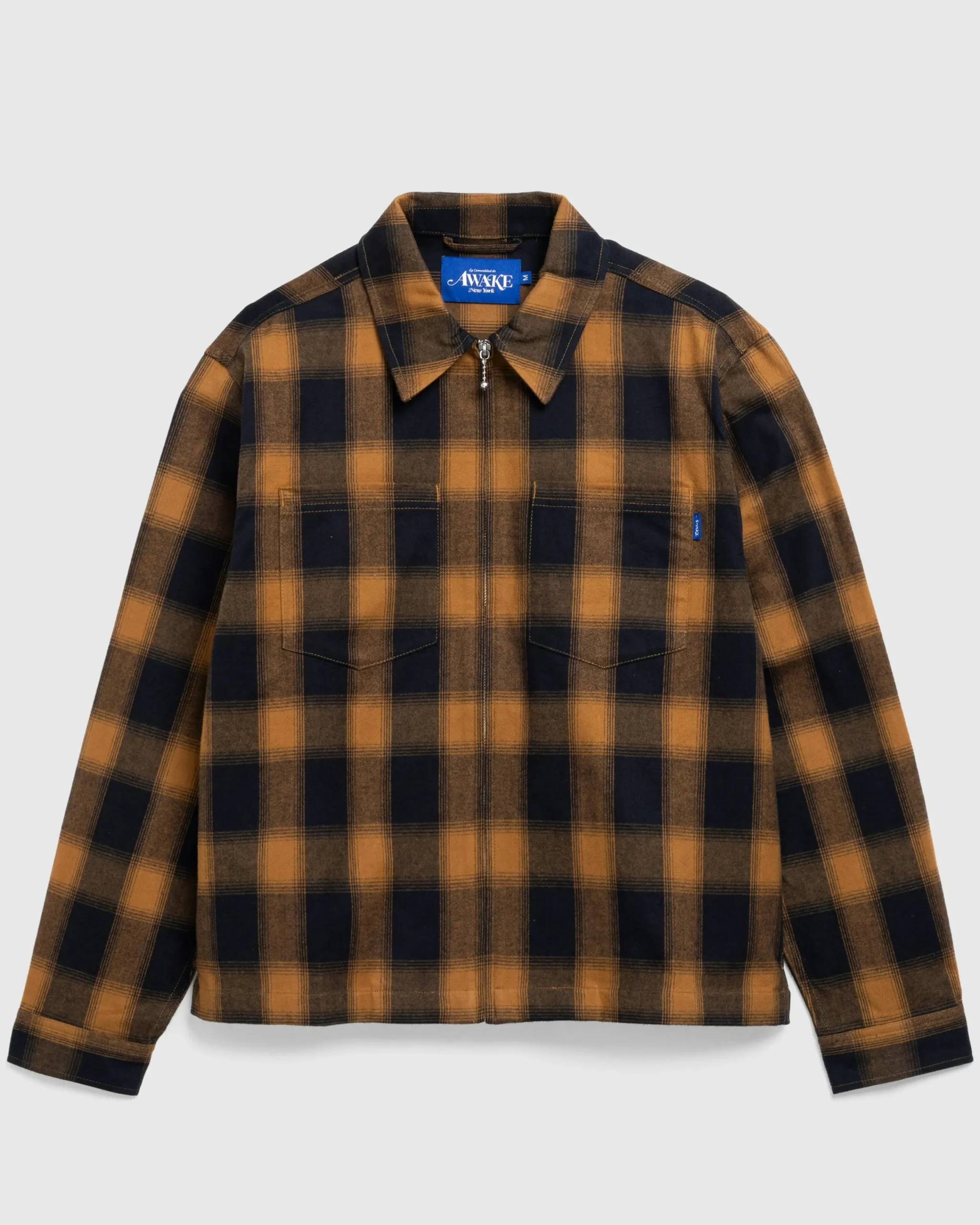 Awake NY Brushed Flannel Shirt Jacket Orange/Multi- Shirts