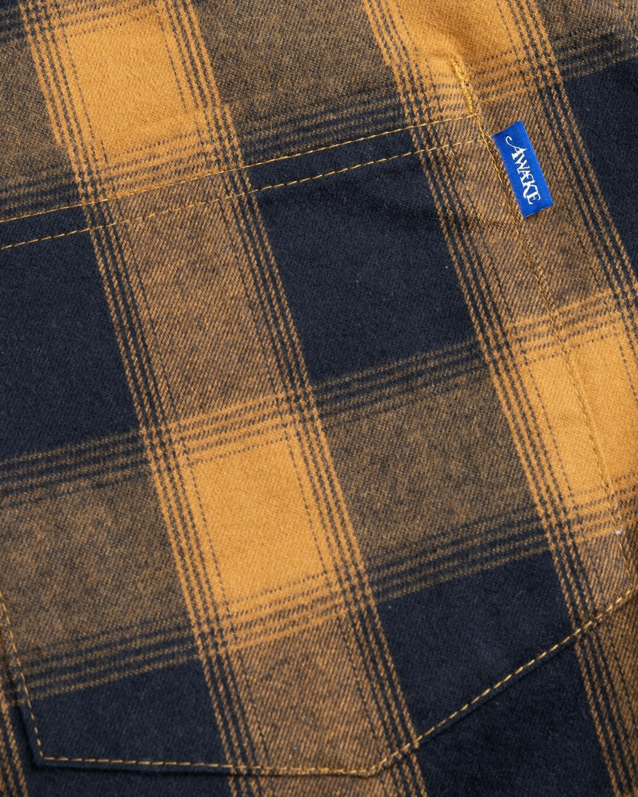 Awake NY Brushed Flannel Shirt Jacket Orange/Multi- Shirts