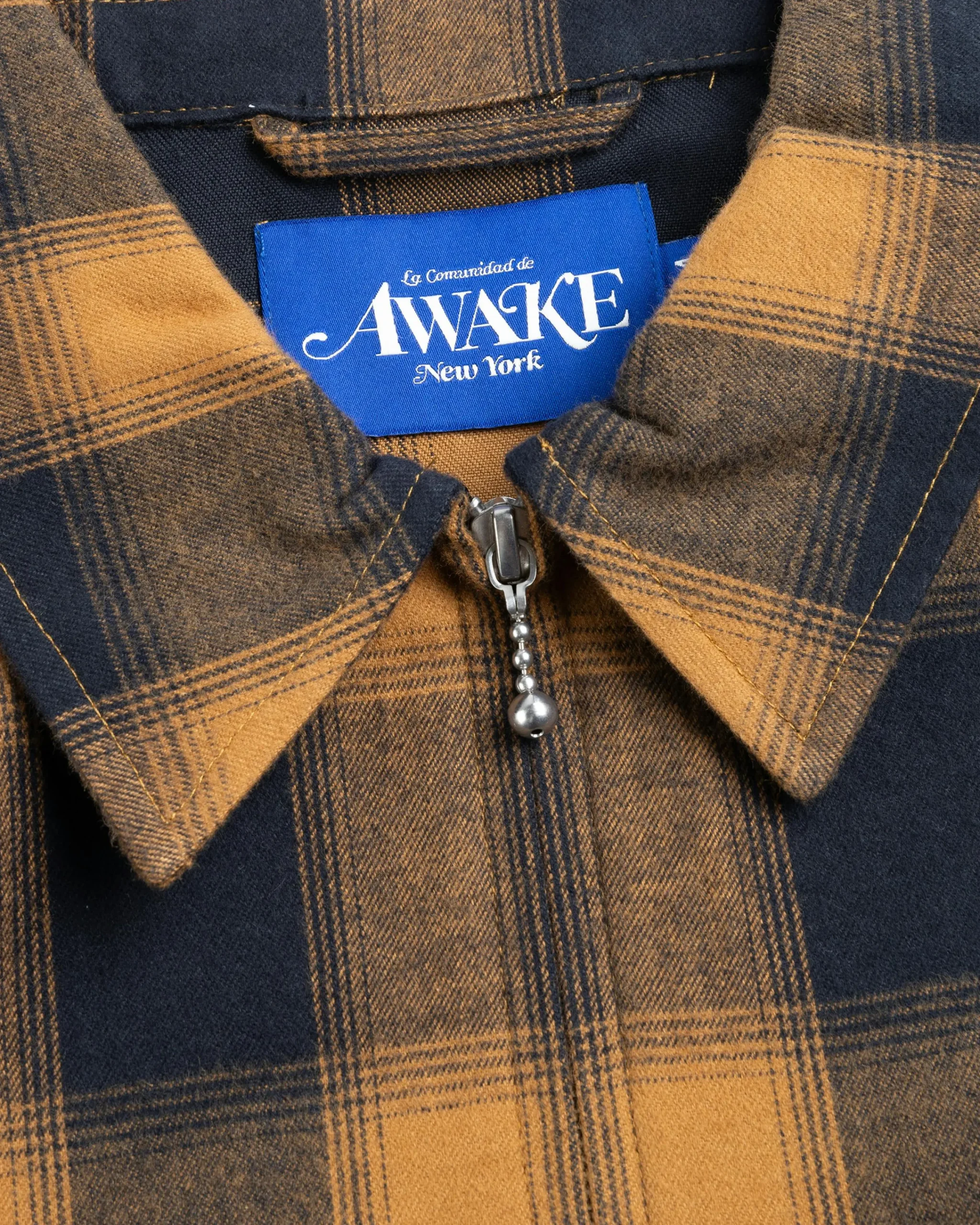 Awake NY Brushed Flannel Shirt Jacket Orange/Multi- Shirts