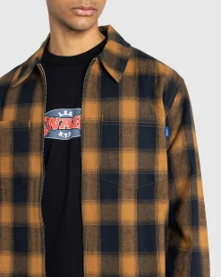 Awake NY Brushed Flannel Shirt Jacket Orange/Multi- Shirts