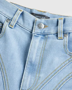 Mugler Buckled Chaps Skinny Jeans Tokyo Blue- Pants
