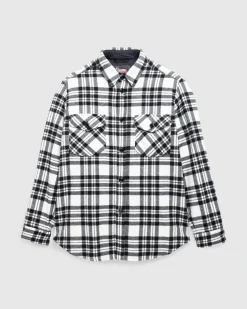 Woolrich Black Label Cashmere Shirt Jacket Black/White- Shirts