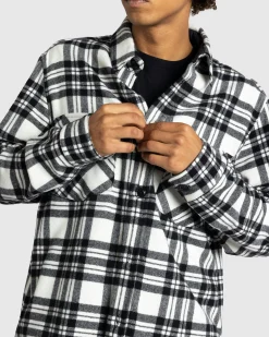 Woolrich Black Label Cashmere Shirt Jacket Black/White- Shirts