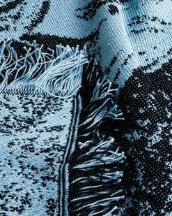 Carhartt WIP Chrysanthemum Woven Blanket Misty Sky/Black- Textiles