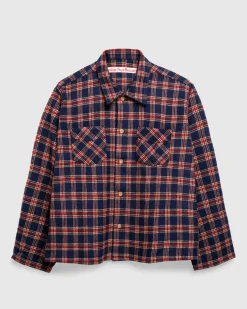 Stockholm Surfboard Club Club Overshirt Red Blue Check- Shirts