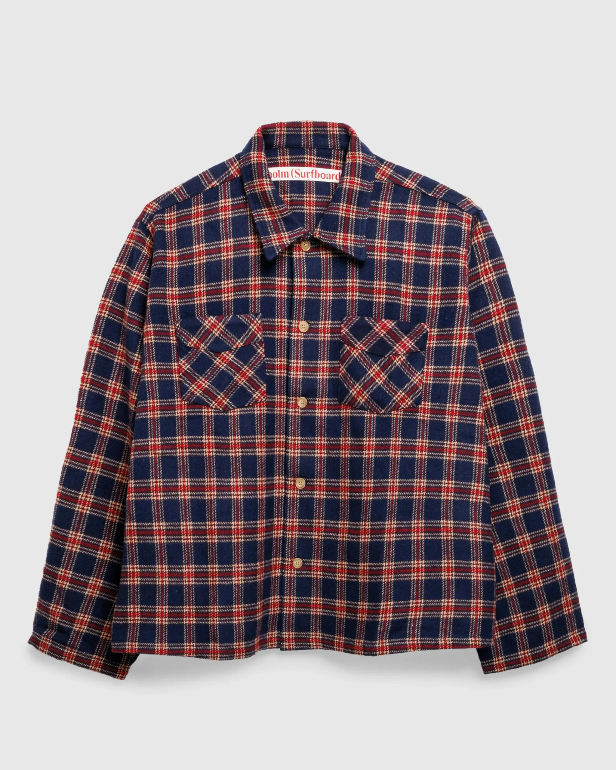 Stockholm Surfboard Club Club Overshirt Red Blue Check- Shirts