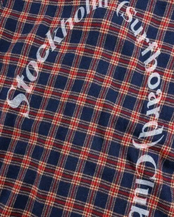 Stockholm Surfboard Club Club Overshirt Red Blue Check- Shirts