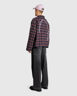 Stockholm Surfboard Club Club Overshirt Red Blue Check- Shirts