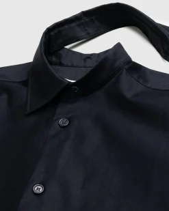 J.W. Anderson Contrast Patch Pocket Oversized Shirt Navy- Shirts