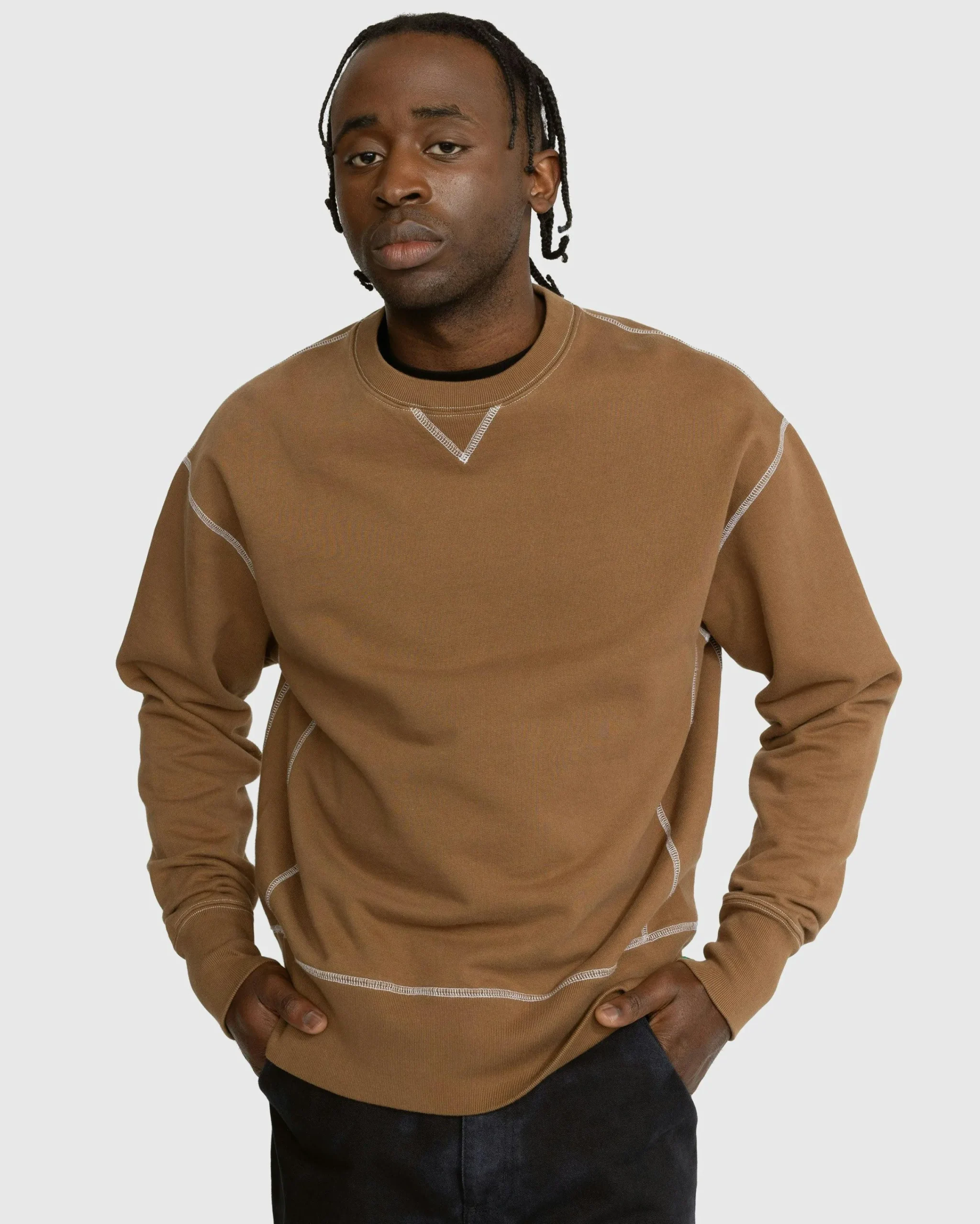 Highsnobiety Contrast Stitch Fleece Crew- Sweats