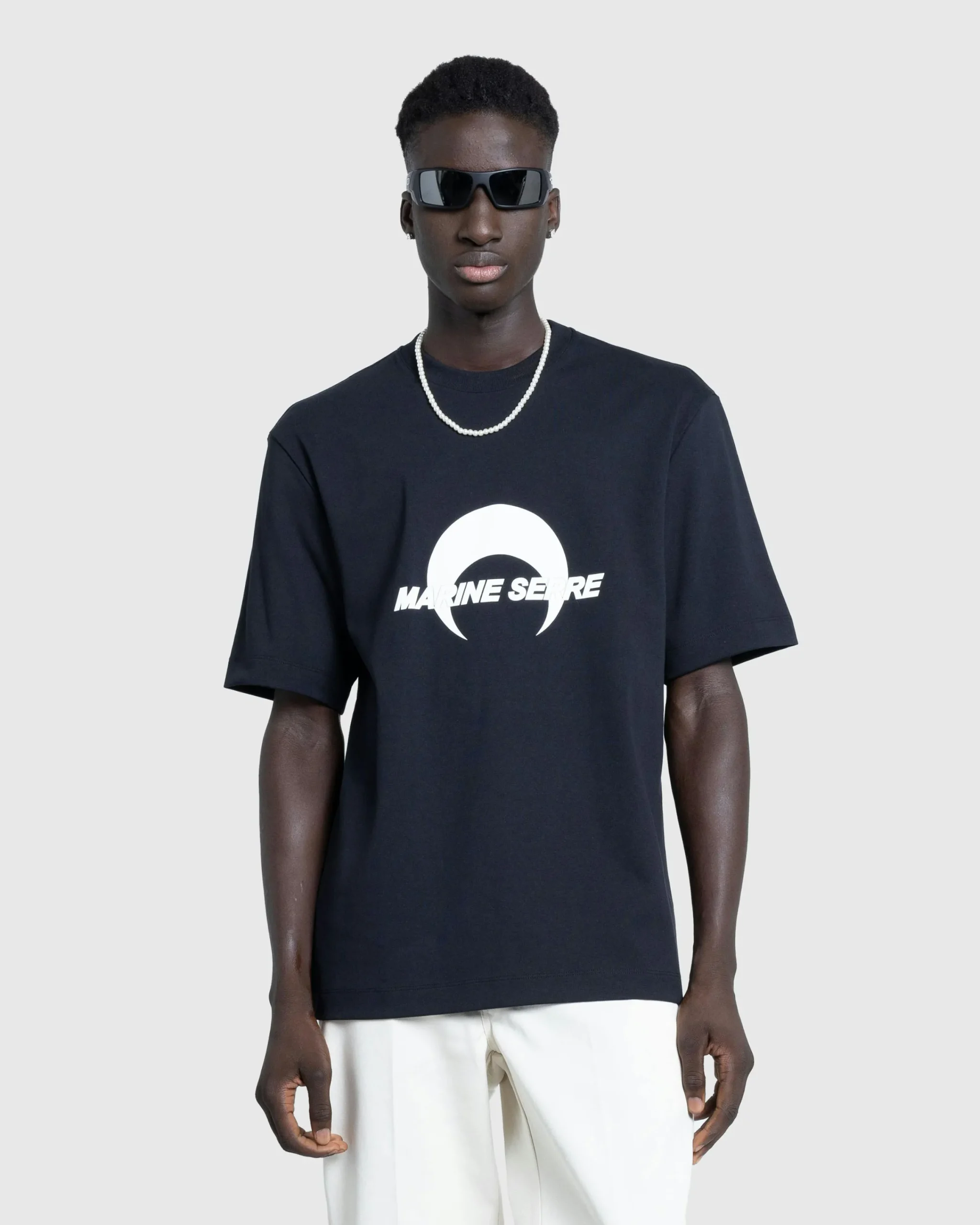 Marine Serre Cotton Jersey Loose Fit T-Shirt- Tops