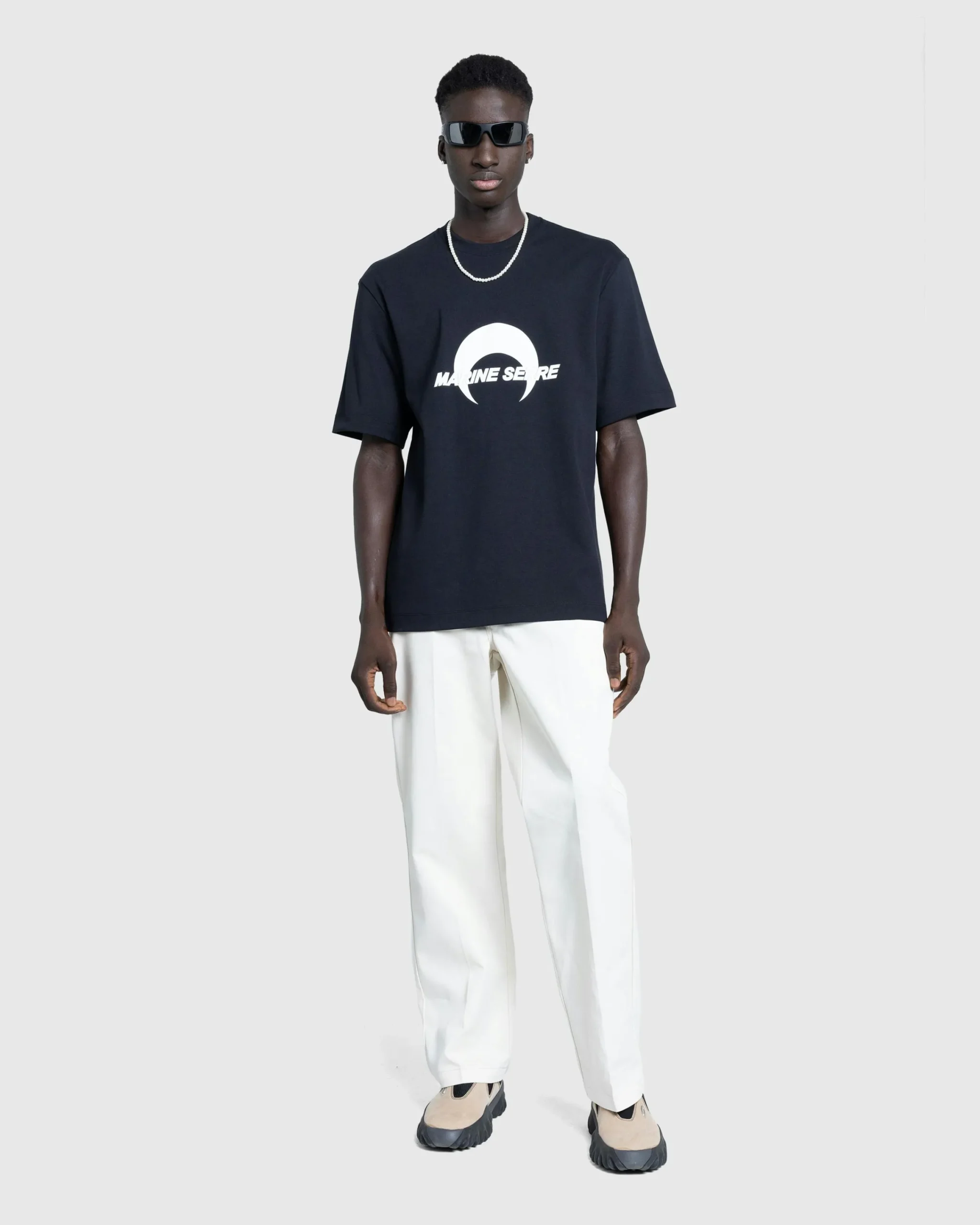 Marine Serre Cotton Jersey Loose Fit T-Shirt- Tops