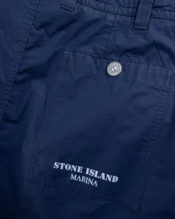 Stone Island Cotton Pants Royal Blue- Pants