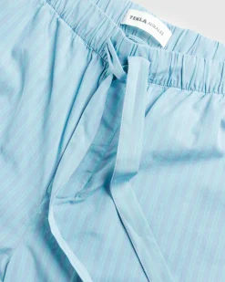 Tekla Cotton Poplin Pyjamas Pants Mist Stripes- Underwear And Loungewear