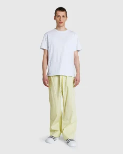 Tekla Cotton Poplin Pyjamas Pants Light Moss Stripes- Underwear And Loungewear
