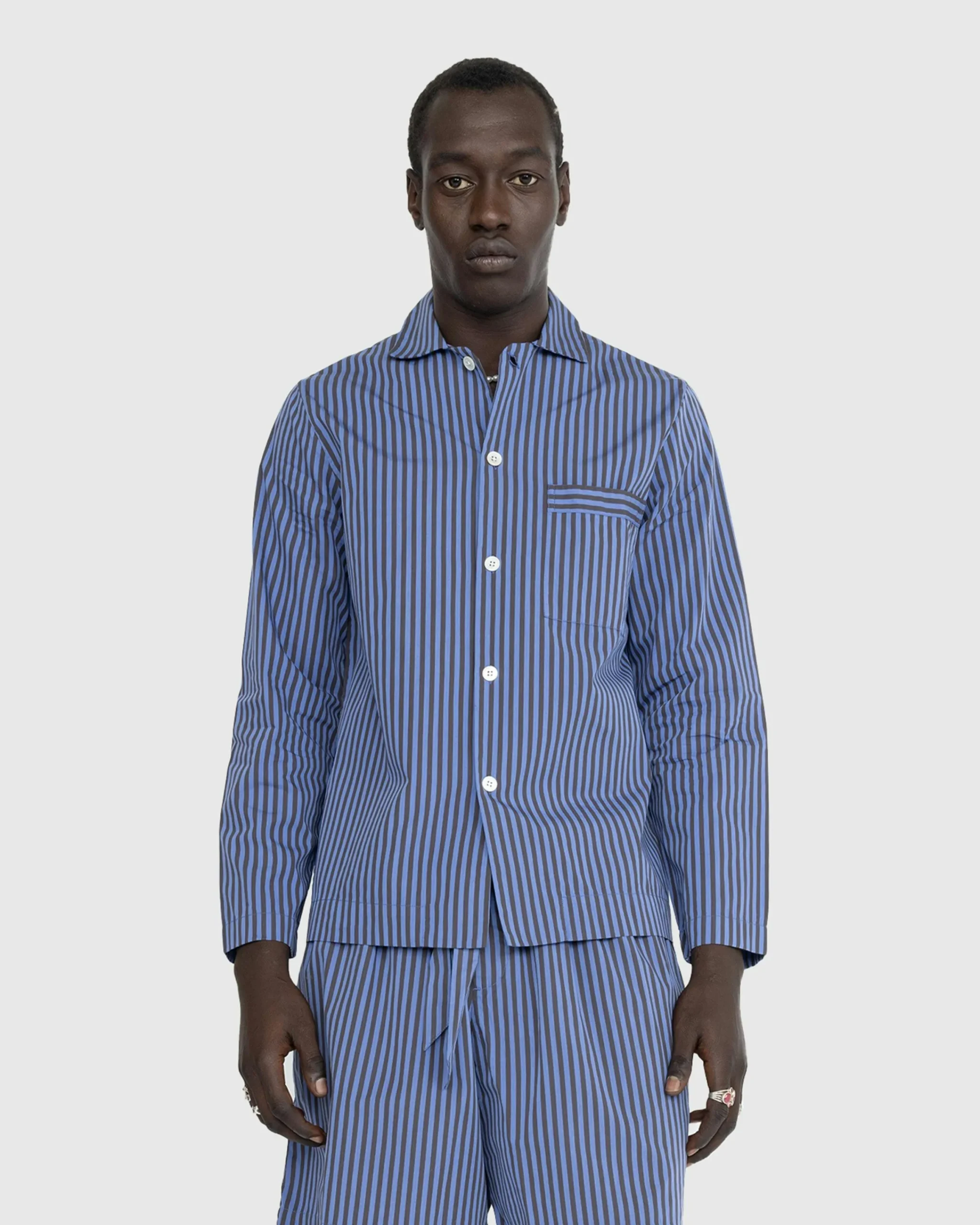 Tekla Cotton Poplin Pyjamas Shirt Stripes- Underwear And Loungewear