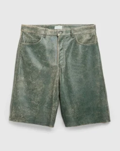 Guess USA Crackle Leather Shorts Castle Green Multi- Shorts