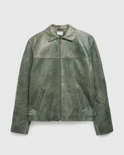 Guess USA Crackled Leather Jacket Castle Multi- Outerwear