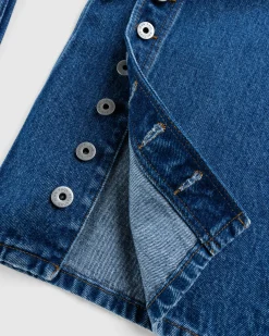 Jean Paul Gaultier Denim Jean With One Leg Buttons Detail Vintage Blue- Pants