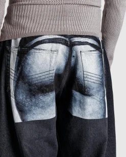 Jean Paul Gaultier Denim Pant Printed "Body Marinière" Vintage Black/White- Pants