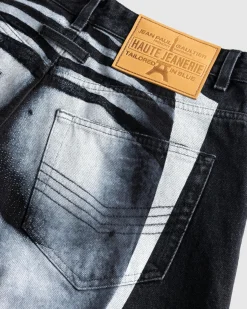 Jean Paul Gaultier Denim Pant Printed "Body Marinière" Vintage Black/White- Pants