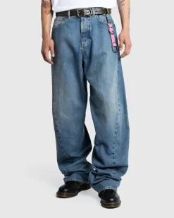 Maison Margiela Diagonal Seam Jeans Medium Blue- Pants