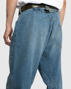 Maison Margiela Diagonal Seam Jeans Medium Blue- Pants