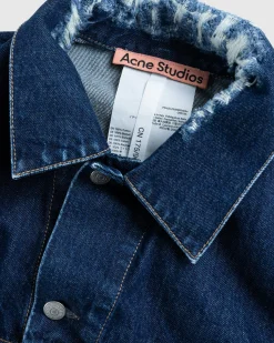 Acne Studios Distressed Denim Jacket Mid Blue- Outerwear