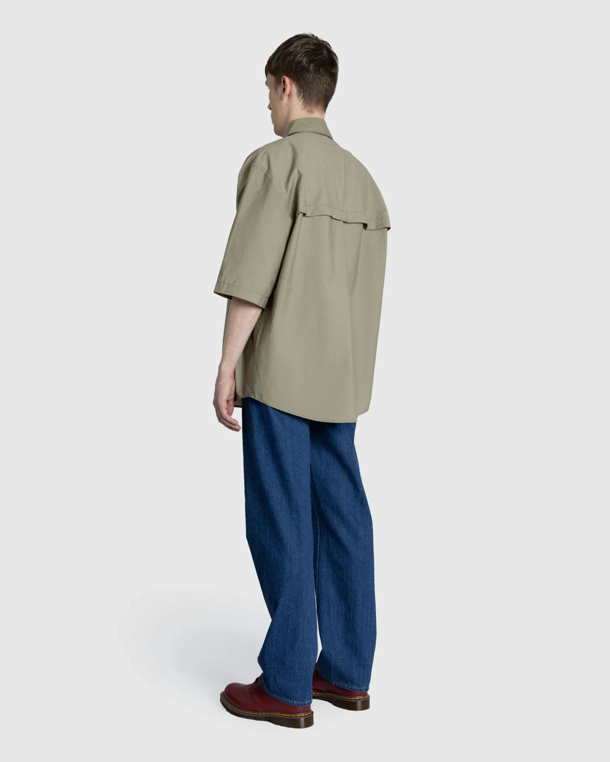 Lemaire Double Pocket Short-Sleeve Shirt Dusty Khaki- Shirts