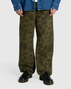 Carhartt WIP Duck Single Knee Pant Camo Green/Office Green/Garment Dyed- Pants