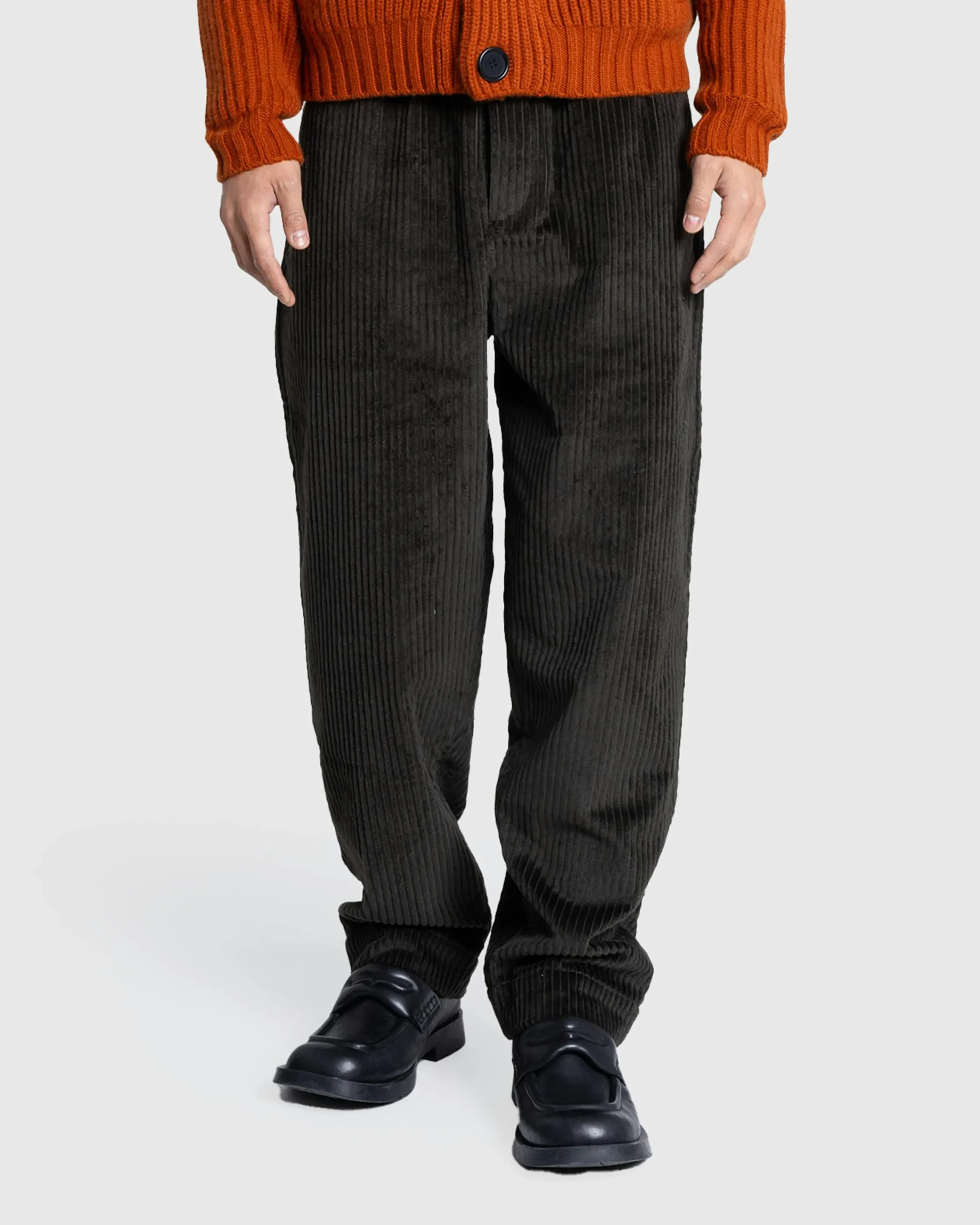 Meta Campania Collective Ed Unlined Exaggerated Cotton Corduroy Drawstring Trousers Dark Chocolate Brown- Pants