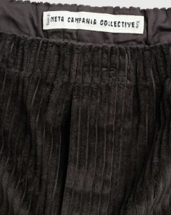 Meta Campania Collective Ed Unlined Exaggerated Cotton Corduroy Drawstring Trousers Dark Chocolate Brown- Pants