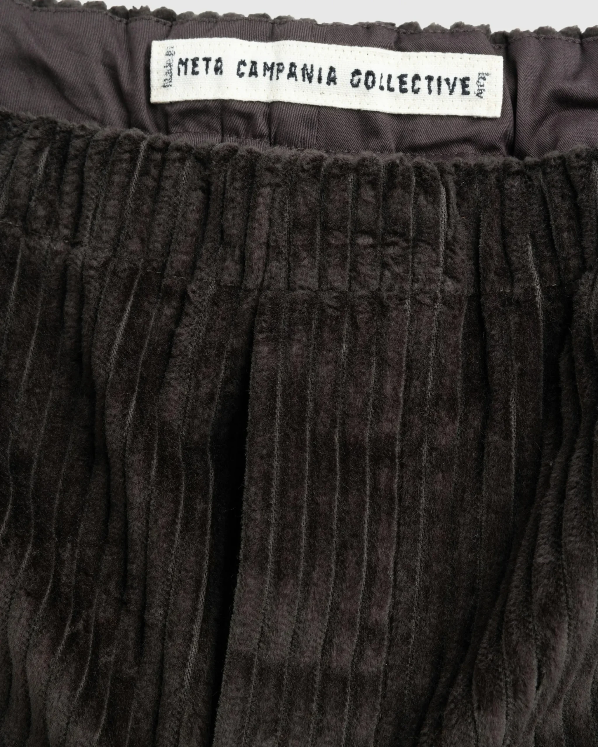 Meta Campania Collective Ed Unlined Exaggerated Cotton Corduroy Drawstring Trousers Dark Chocolate Brown- Pants