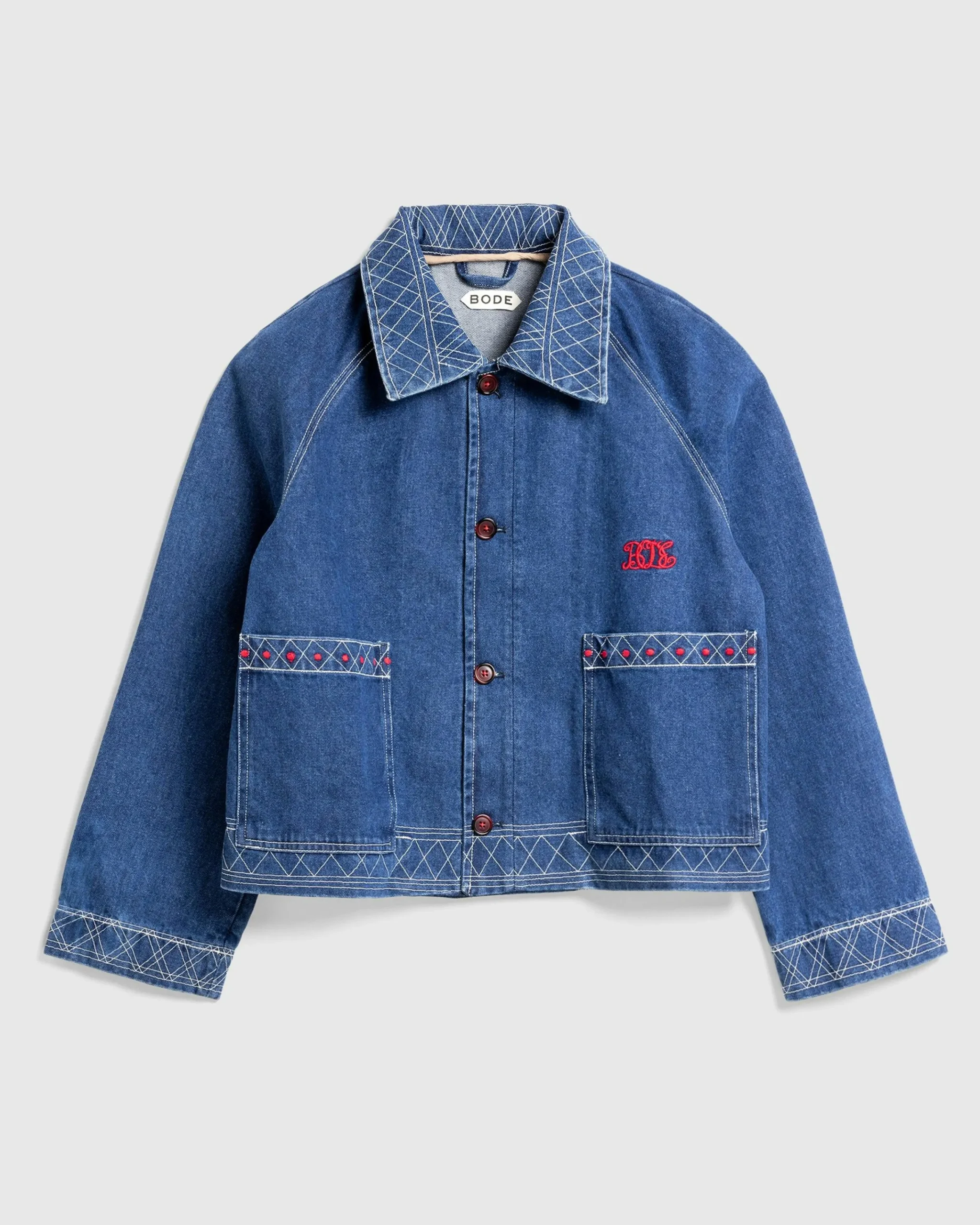 Bode Embroidered Denim Jacket- Outerwear