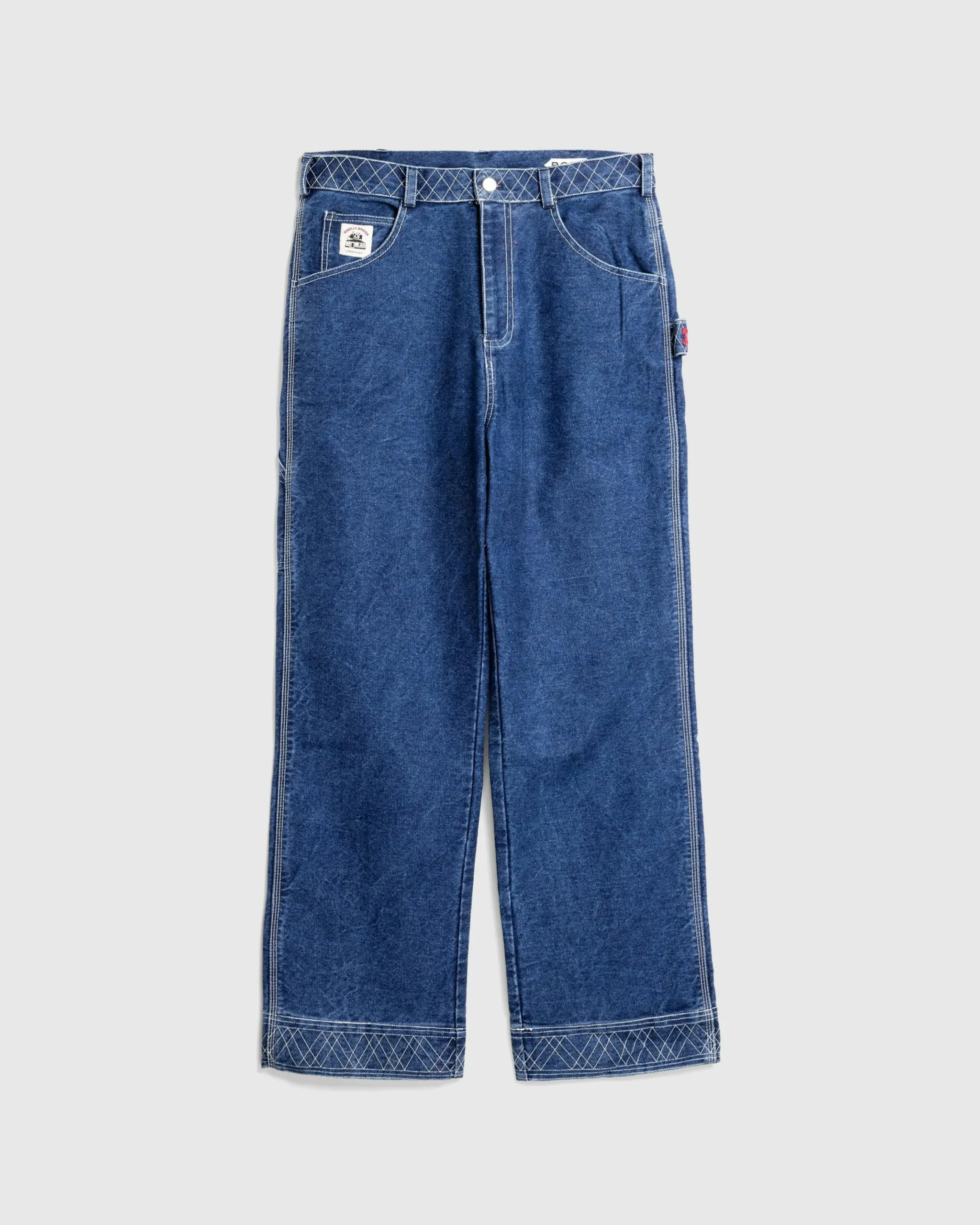 Bode Embroidered Denim Knolly Brook Trouser- Pants