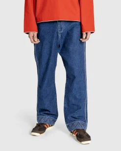 Bode Embroidered Denim Knolly Brook Trouser- Pants
