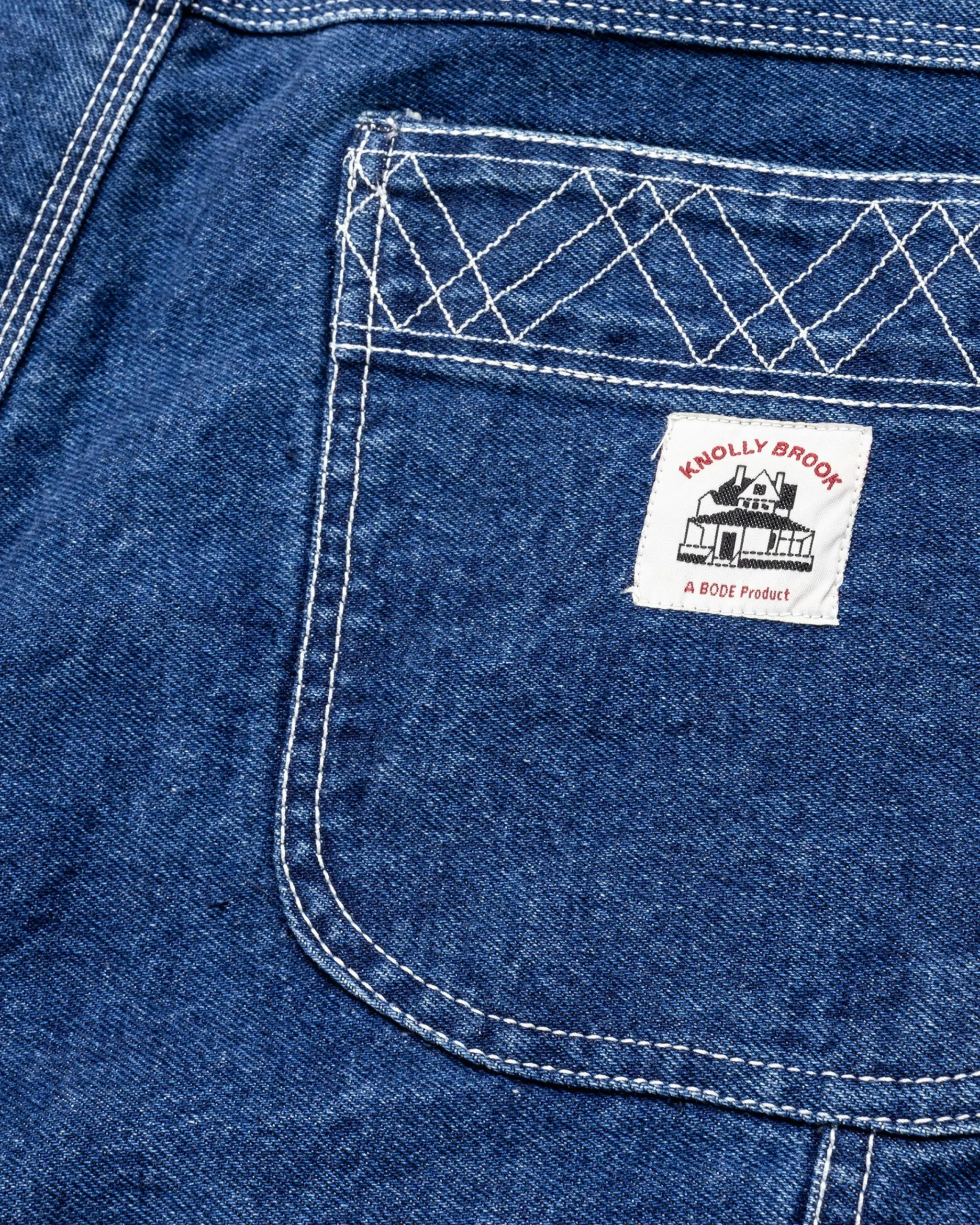 Bode Embroidered Denim Knolly Brook Trouser- Pants