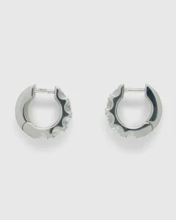 Hatton Labs Facet Hoop Earrings Sterling Silver/White- Jewelry