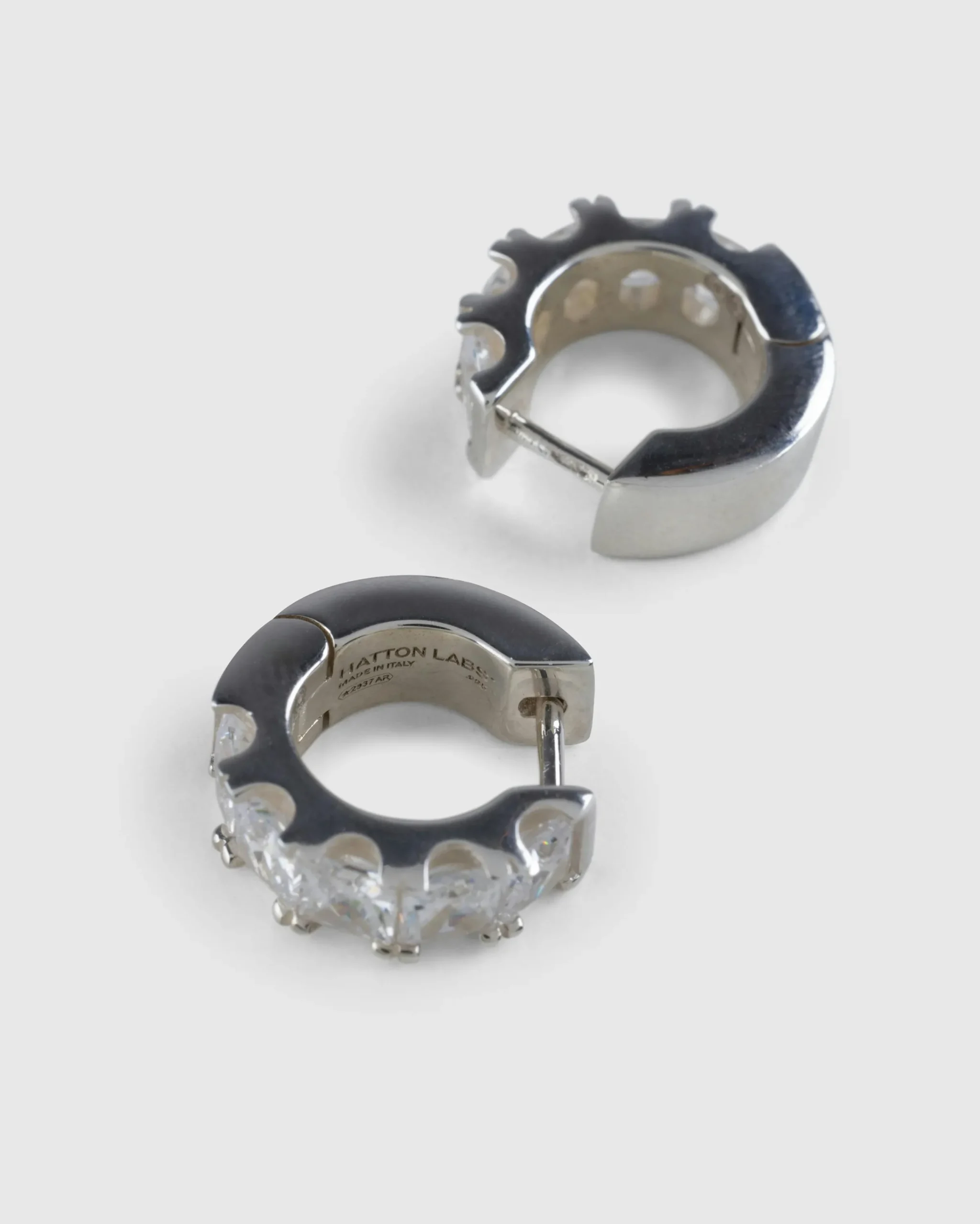 Hatton Labs Facet Hoop Earrings Sterling Silver/White- Jewelry